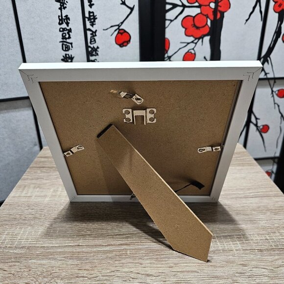 8x8 Framed Fox Winter Landscape Trees Watercolor Oil Painting Print - Picture 6 of 6